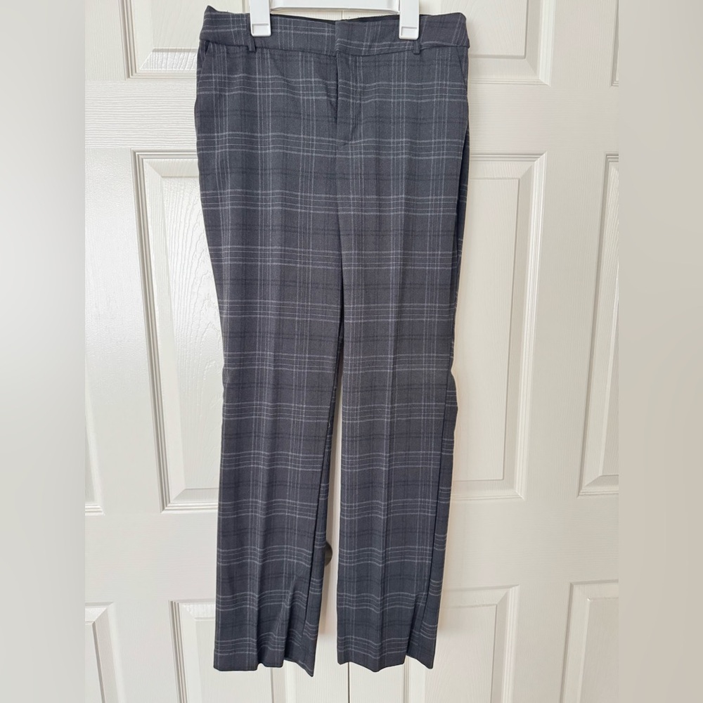 Nine West Women's Gray Plaid Boot Cut Pants